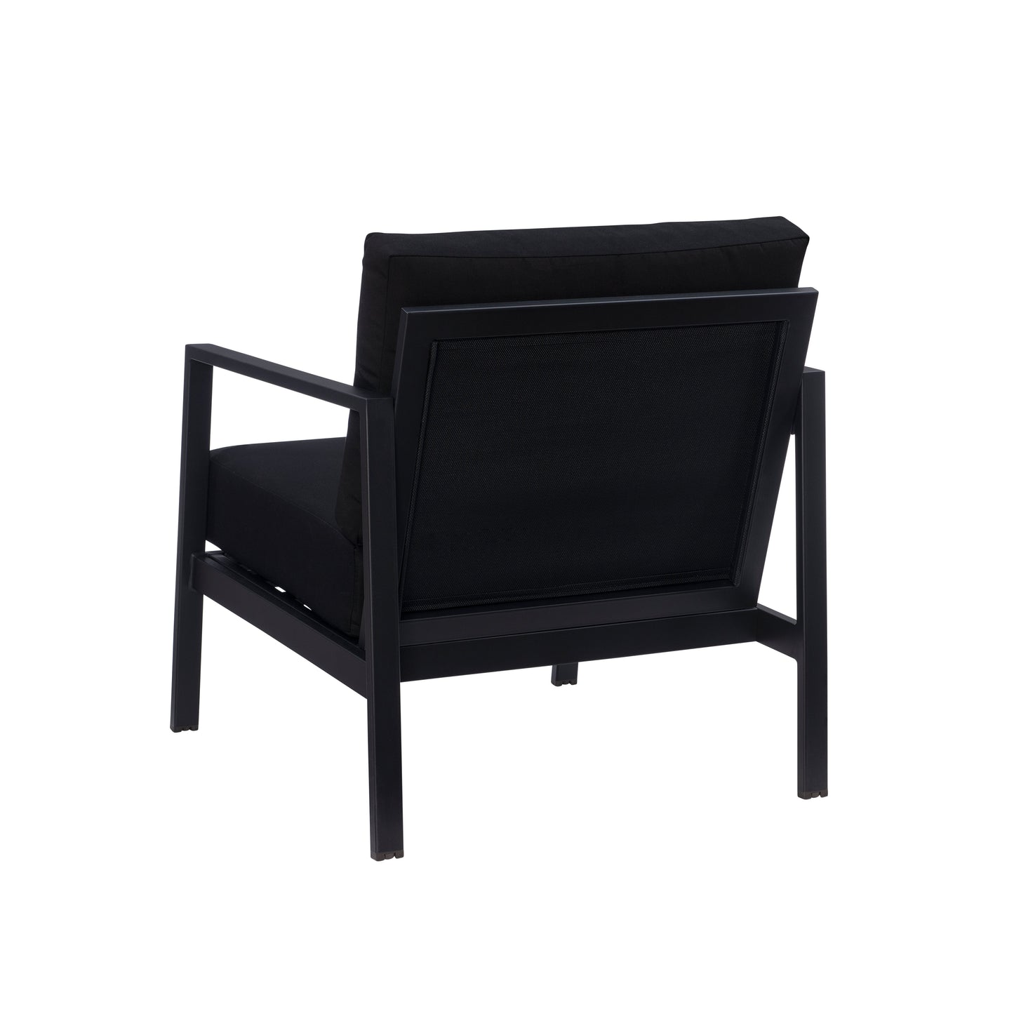 Fauteuil d'extérieur Alora en aluminium noir