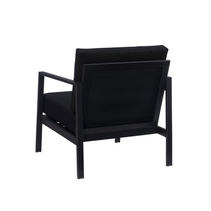Fauteuil d'extérieur Alora en aluminium noir