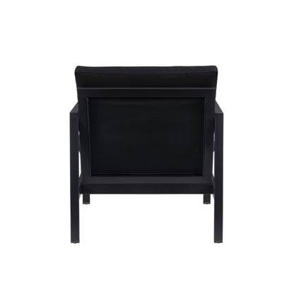 Fauteuil d'extérieur Alora en aluminium noir