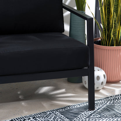 Fauteuil d'extérieur Alora en aluminium noir