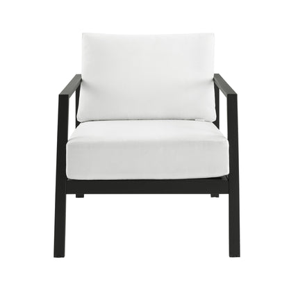 Fauteuil d'extérieur Alora en aluminium noir
