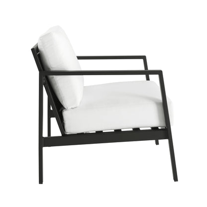 Fauteuil d'extérieur Alora en aluminium noir