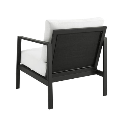 Fauteuil d'extérieur Alora en aluminium noir