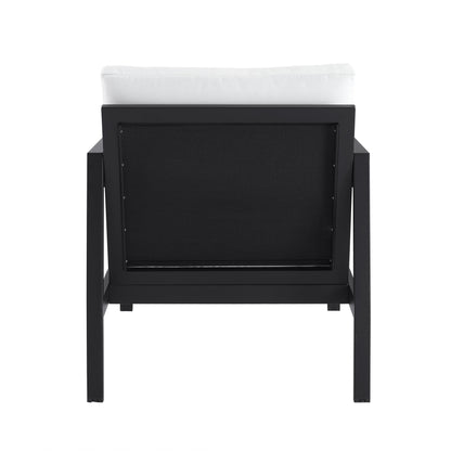 Fauteuil d'extérieur Alora en aluminium noir