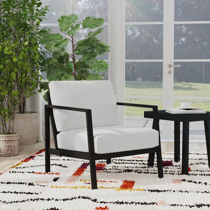 Fauteuil d'extérieur Alora en aluminium noir