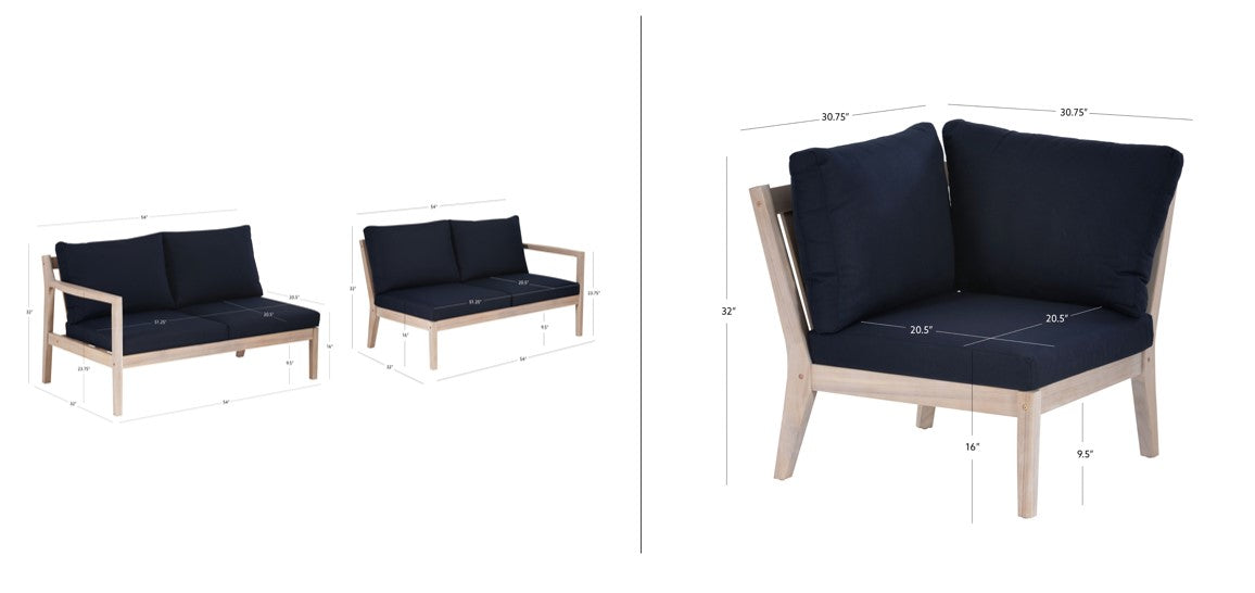 Canapé d'angle d'extérieur Svana