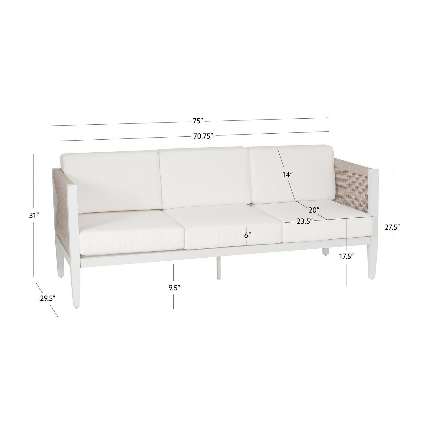 Canapé 3 places Calabash blanc