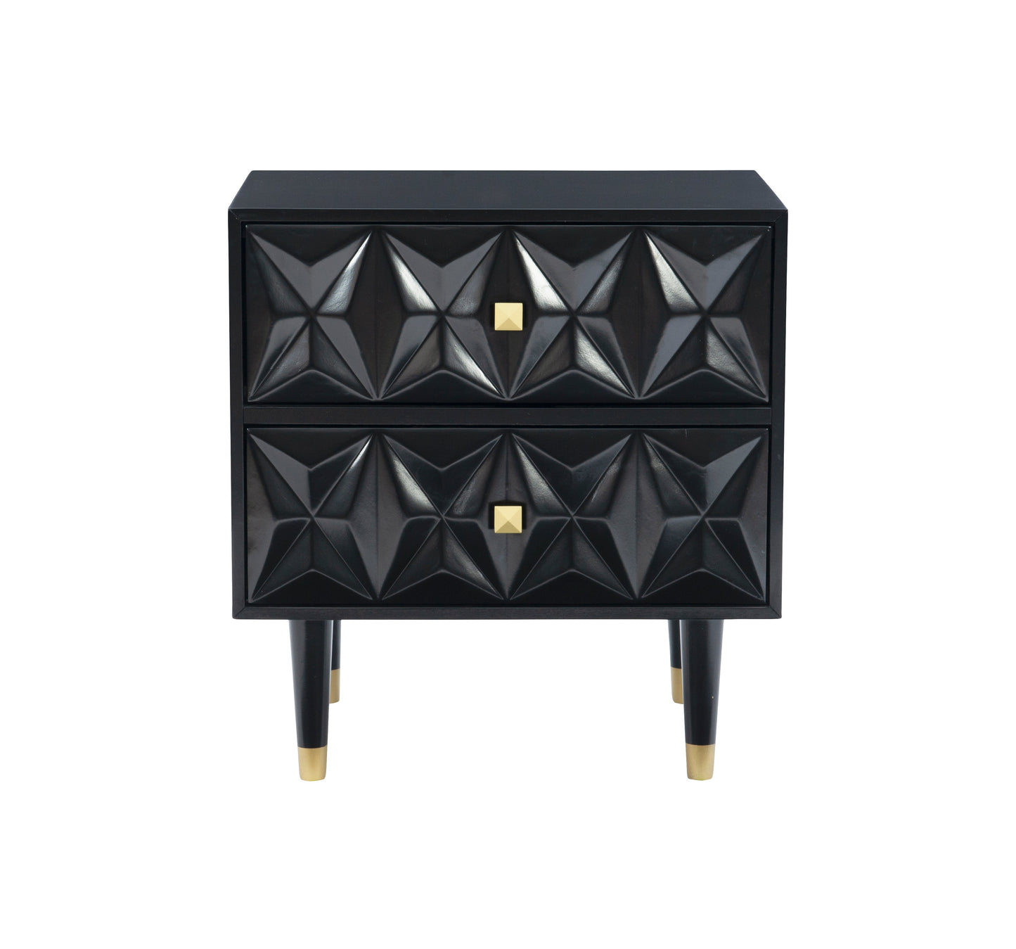 Table de chevet texturée Geo à 2 tiroirs