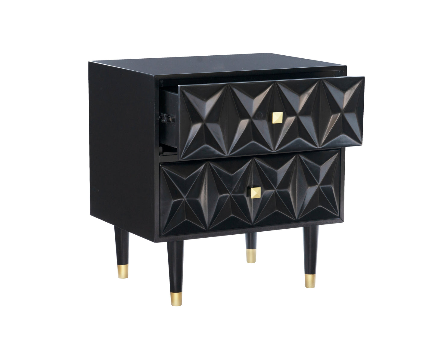 Table de chevet texturée Geo à 2 tiroirs