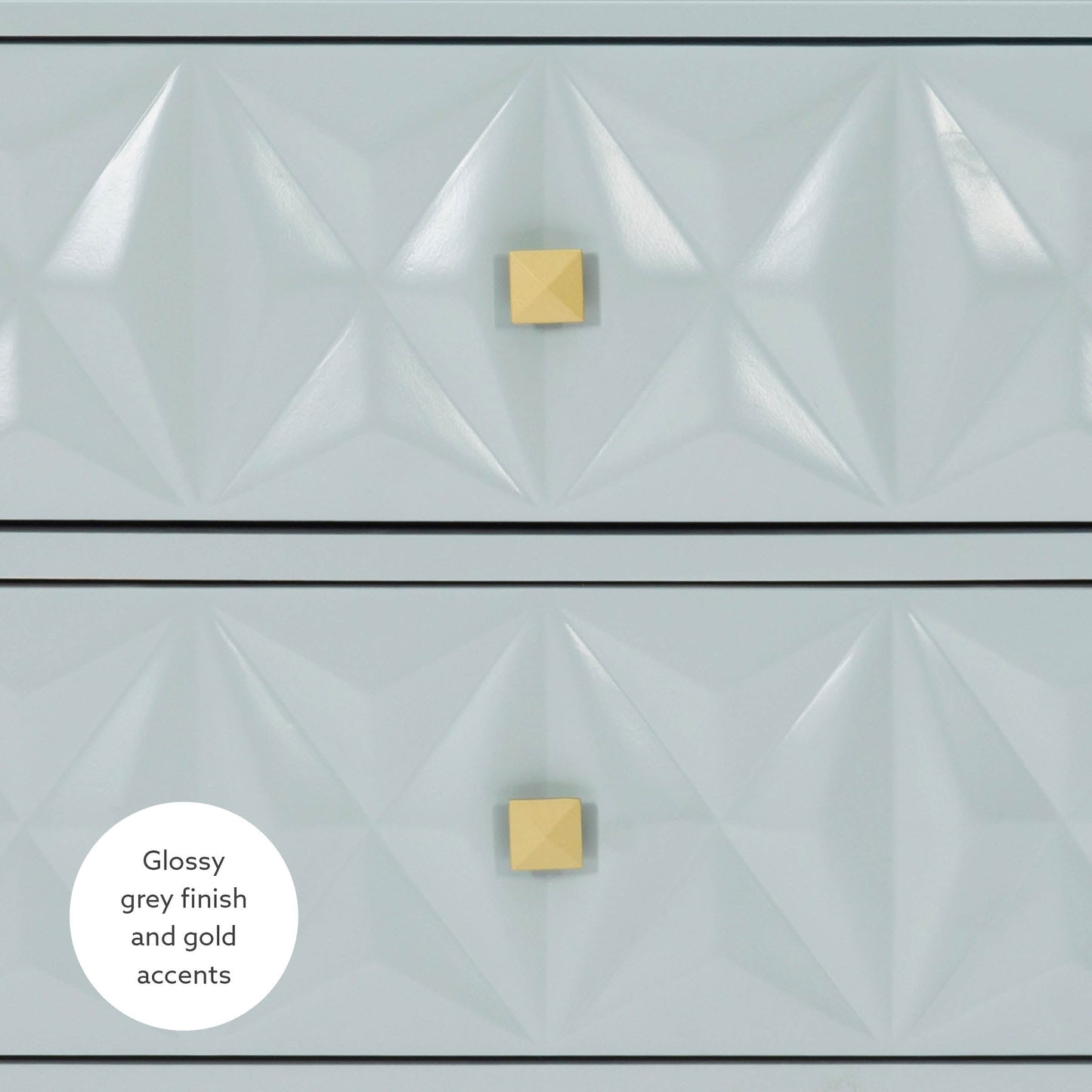 Table de chevet texturée Geo à 2 tiroirs