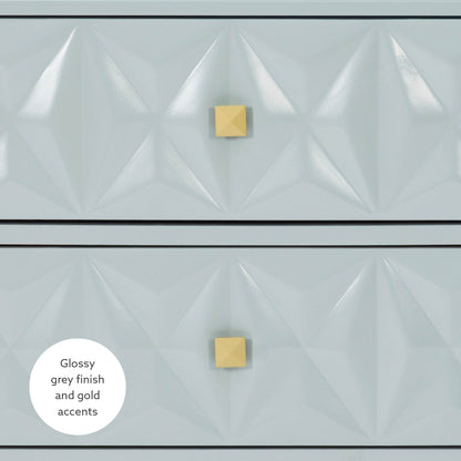 Table de chevet texturée Geo à 2 tiroirs