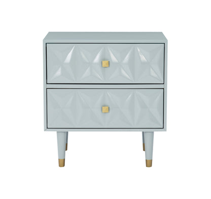 Table de chevet texturée Geo à 2 tiroirs