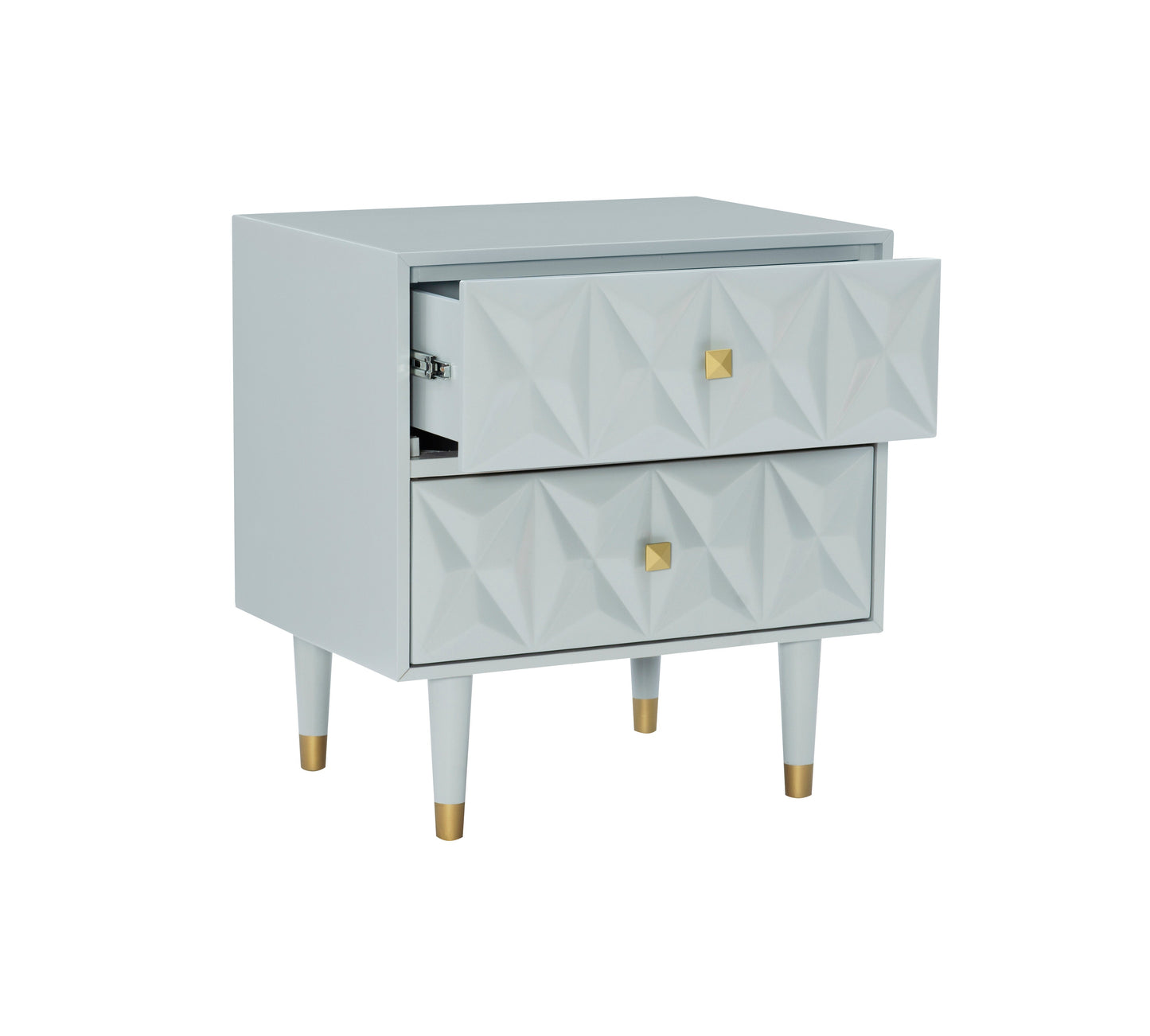 Table de chevet texturée Geo à 2 tiroirs