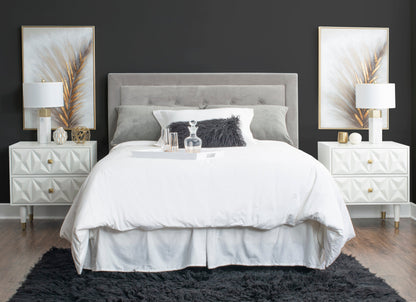 Table de chevet texturée Geo à 2 tiroirs