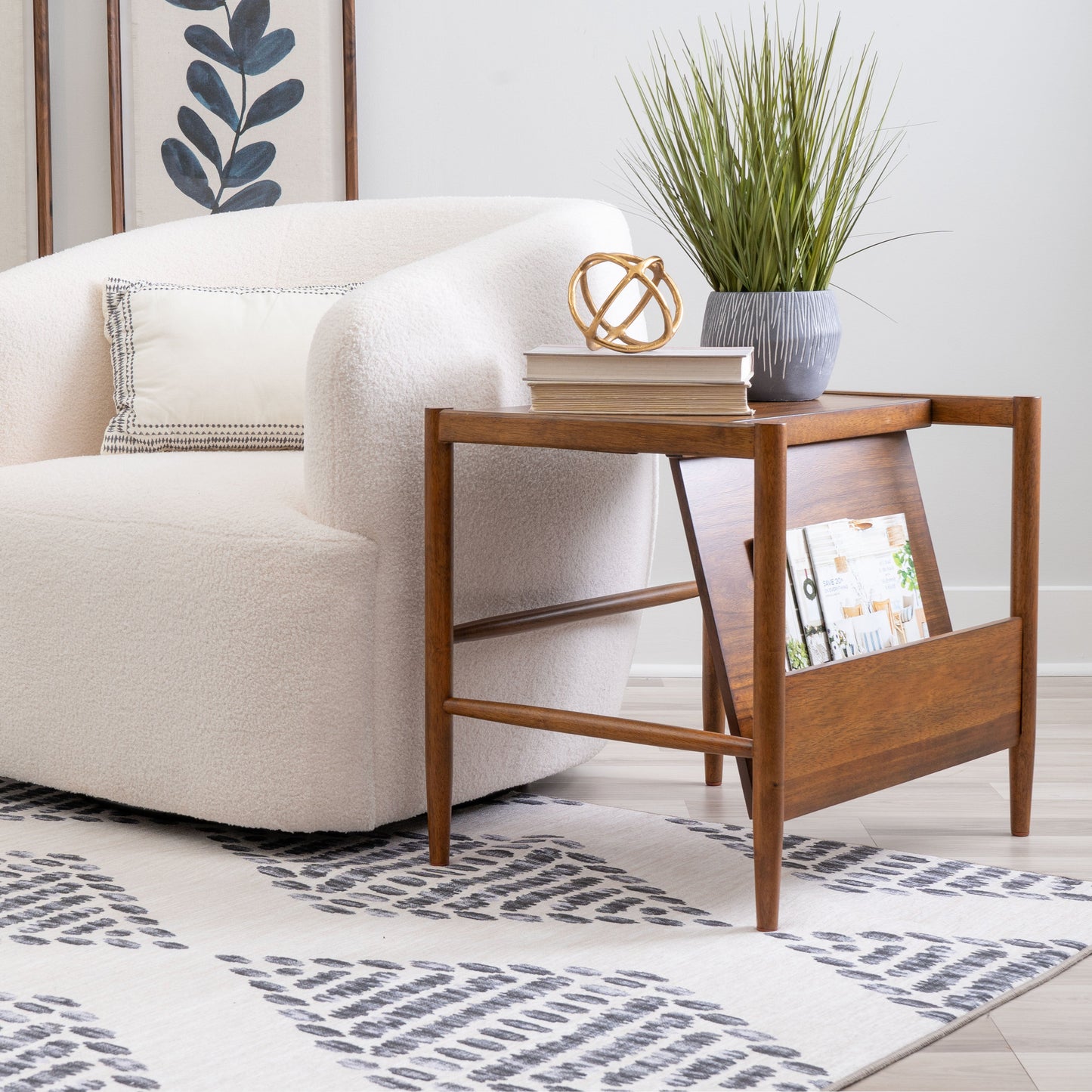 Porte-revues Flay en noyer