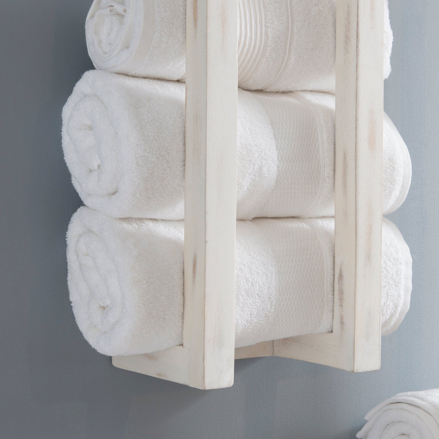 Porte-serviettes en bois blanc Troy (lot de 2)