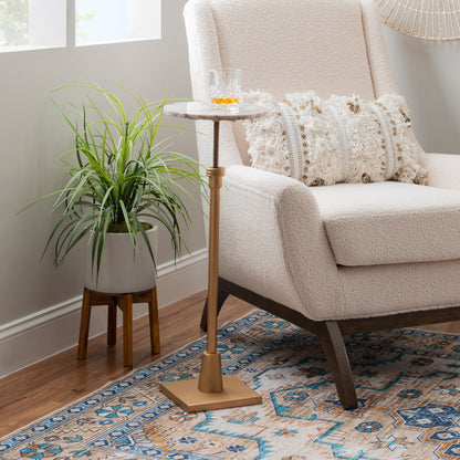 Table à boissons réglable Averi Sandy Marble Gold