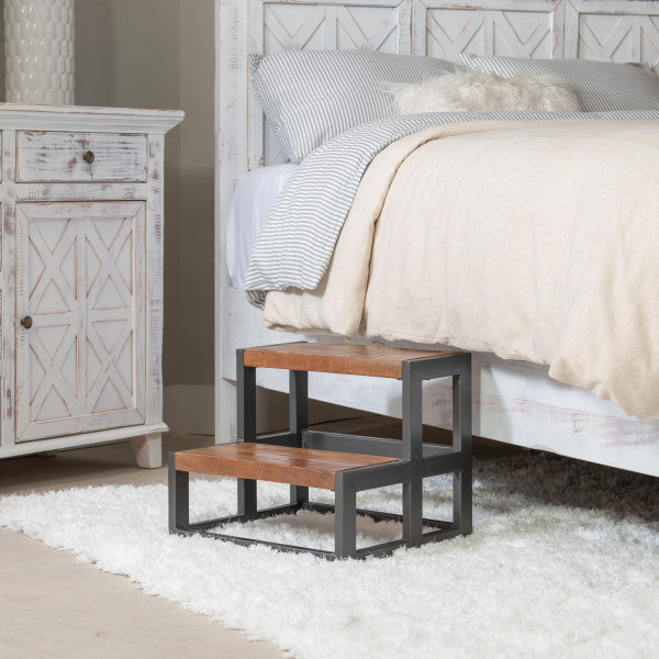 Marches de lit Bodie en bois et métal