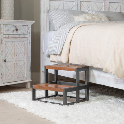 Marches de lit Bodie en bois et métal