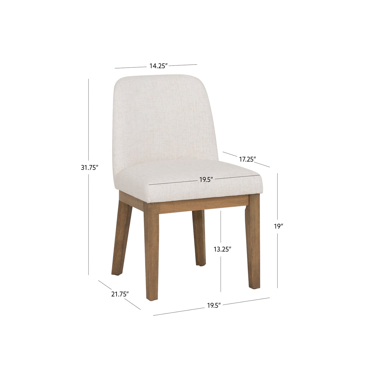 Chaises d'appoint rembourrées crème Torres