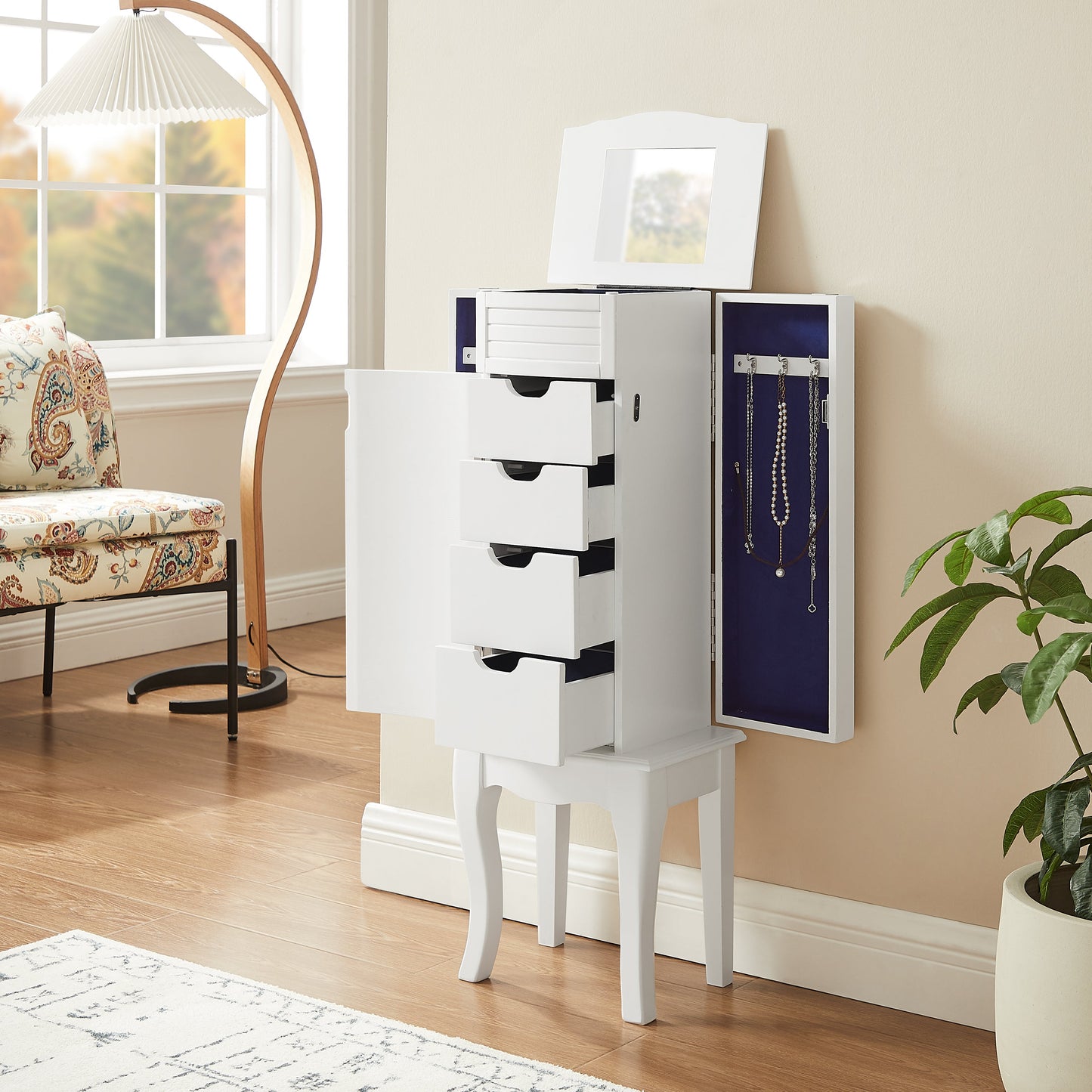 Armoire à bijoux Whitney White