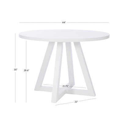 Table de salle à manger ronde blanche Maui