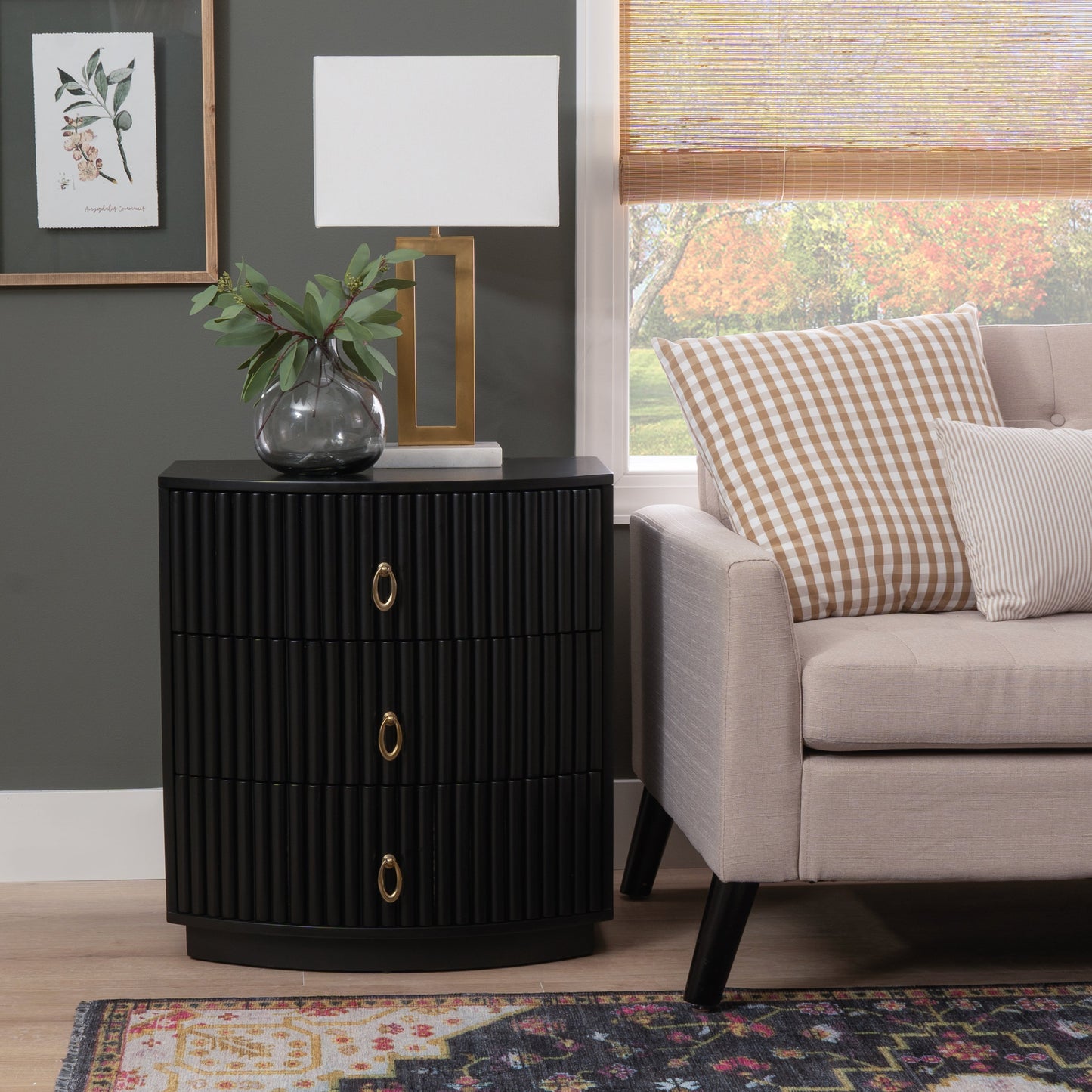 Table de chevet Ciarra à 3 tiroirs