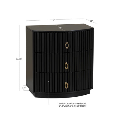 Table de chevet Ciarra à 3 tiroirs