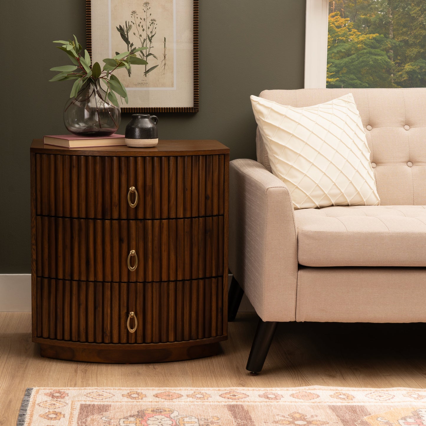 Table de chevet Ciarra à 3 tiroirs