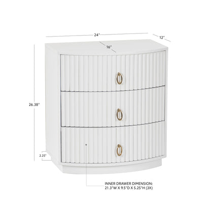 Table de chevet Ciarra à 3 tiroirs