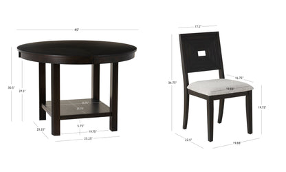 Ensemble de salle à manger noir Ingram 5 pièces