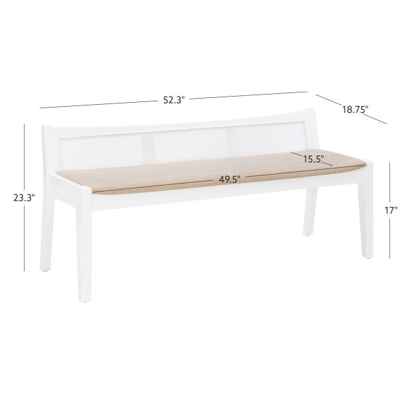 Banc à dossier en rotin Beaux