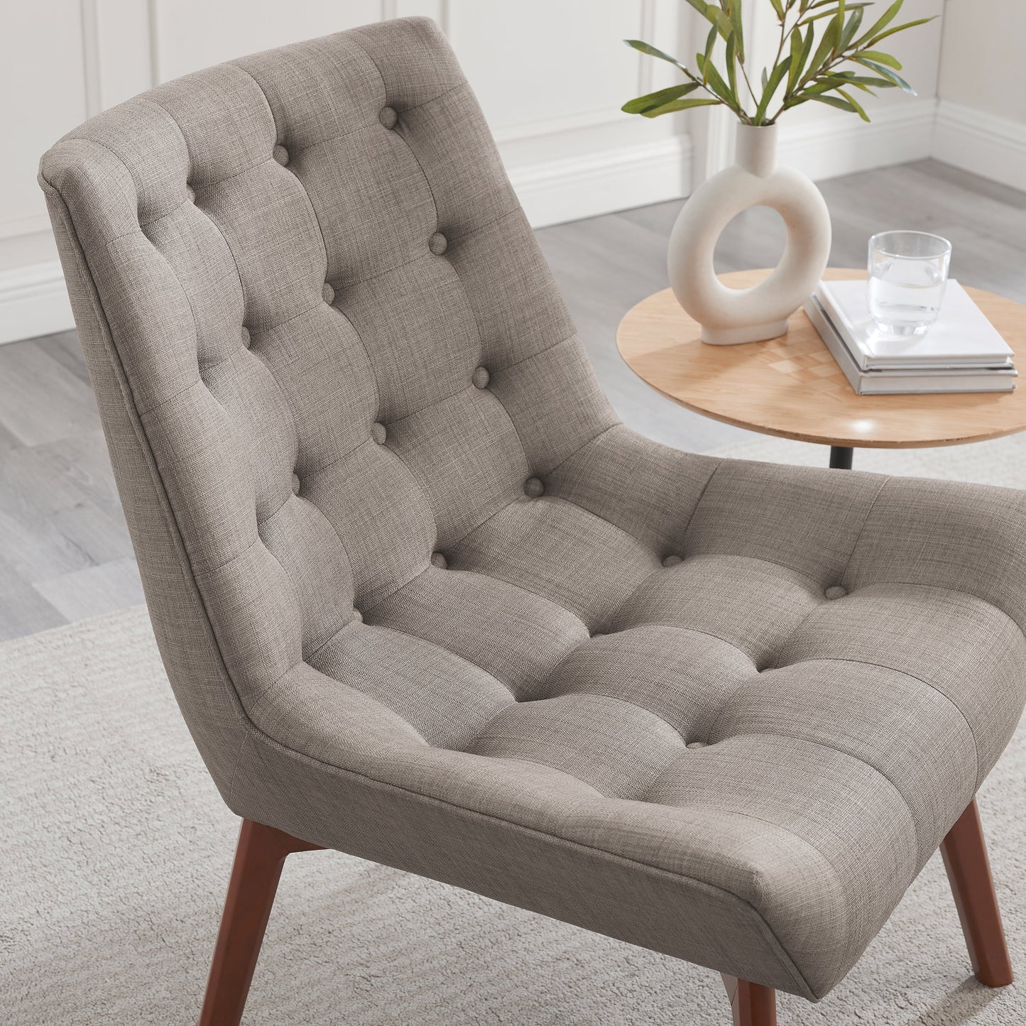 Fauteuil capitonné Ventura Dolphin gris