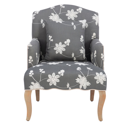 Fauteuil brodé à fleurs Kenna Gray