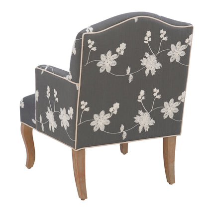 Fauteuil brodé à fleurs Kenna Gray