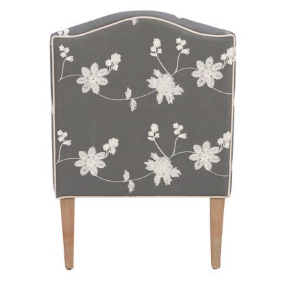 Fauteuil brodé à fleurs Kenna Gray