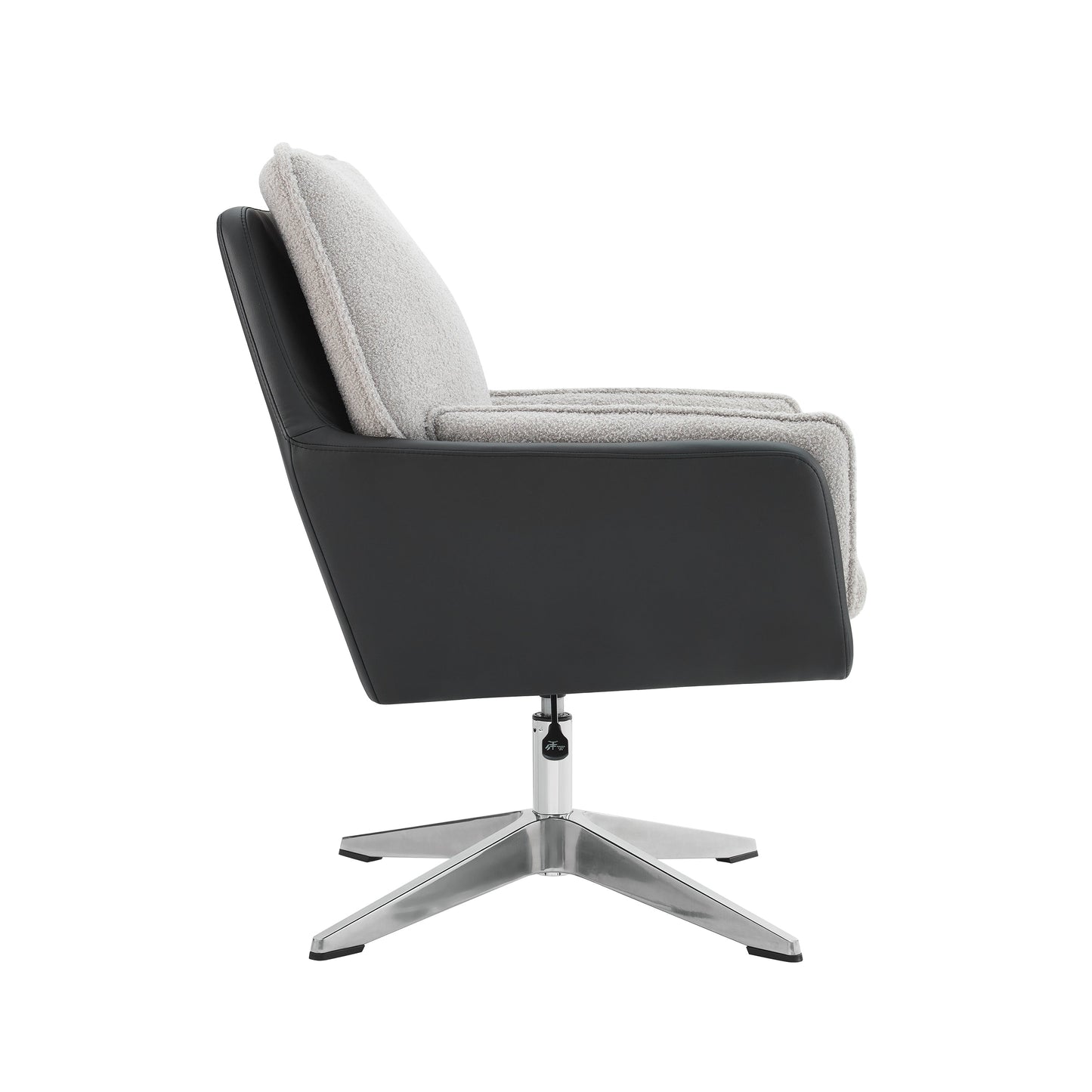 Fauteuil pivotant Maddie noir et gris