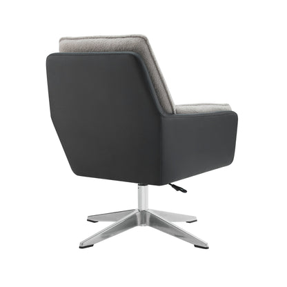 Fauteuil pivotant Maddie noir et gris