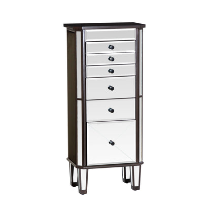 Armoire à bijoux en bois et miroir Heather