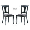 Siège rembourré de chaise Roma noire (lot de 2)
