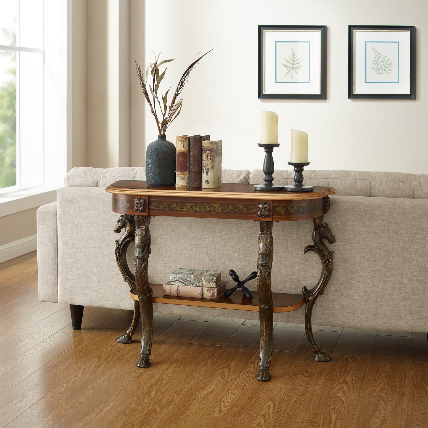 Console Flicka avec pieds en plâtre