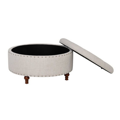 Pouf de rangement rond Bella Natural