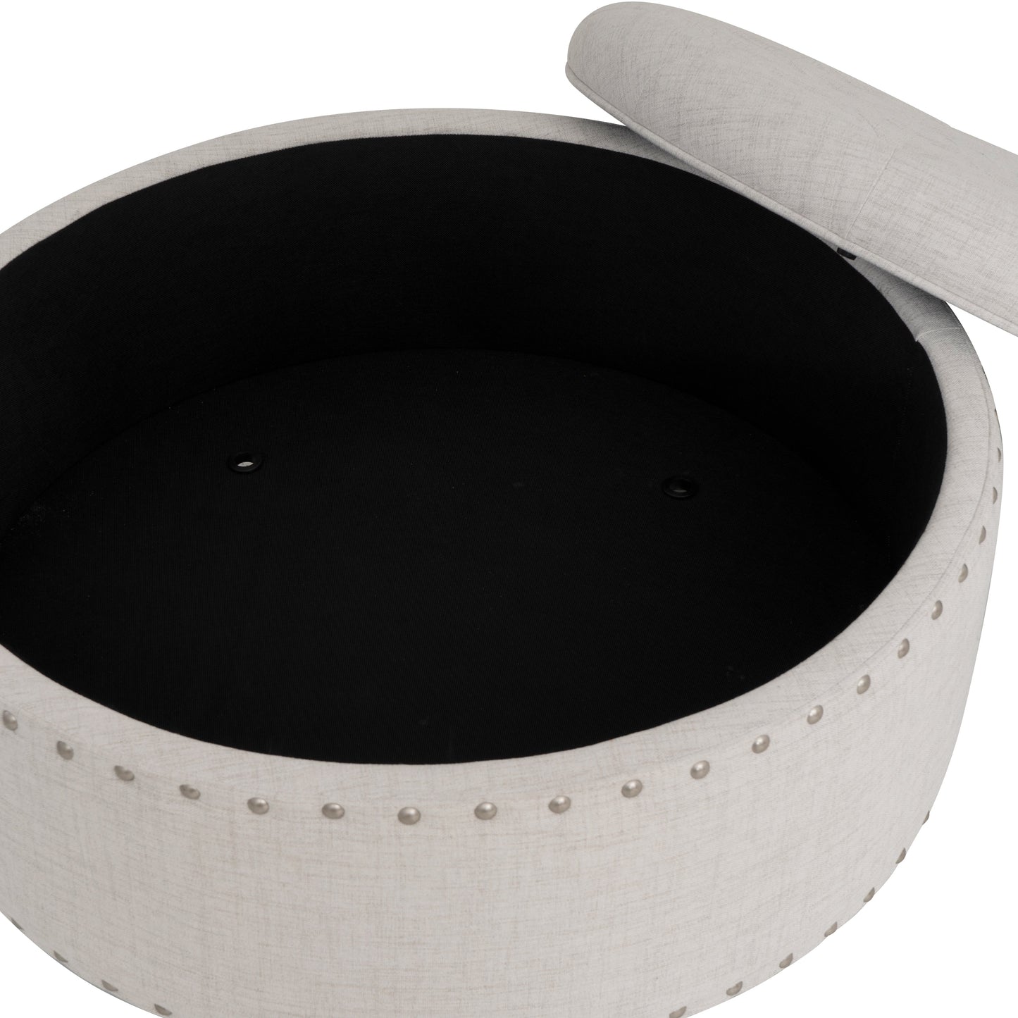 Pouf de rangement rond Bella Natural