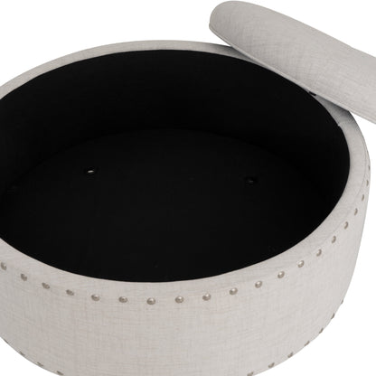 Pouf de rangement rond Bella Natural