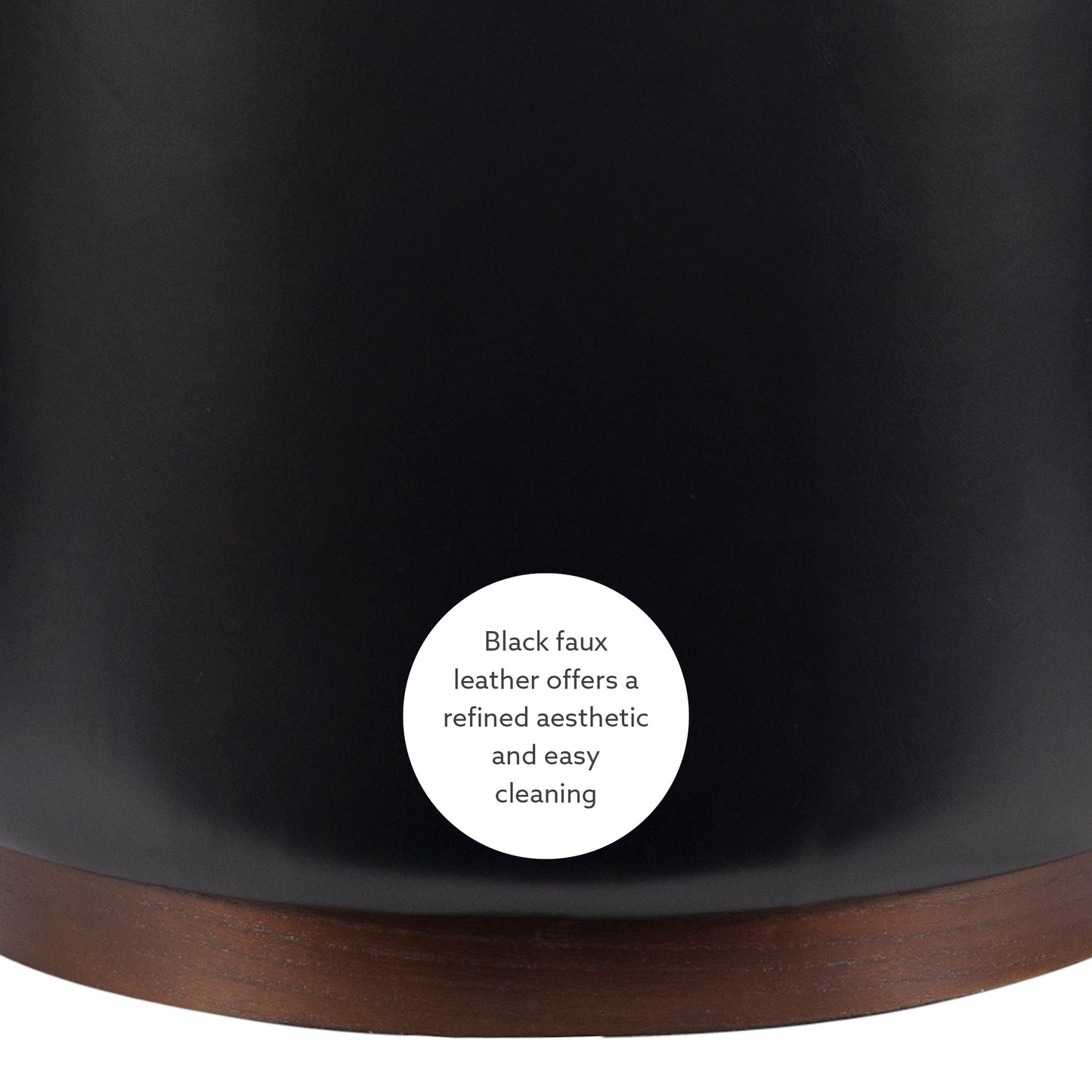 Pouf de rangement Sunny Black en similicuir noir