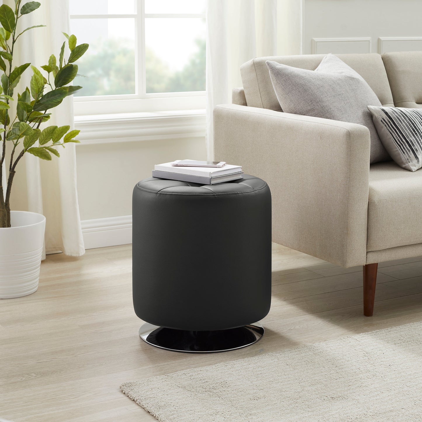Pouf pivotant Saylor noir