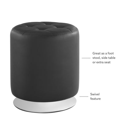 Pouf pivotant Saylor noir