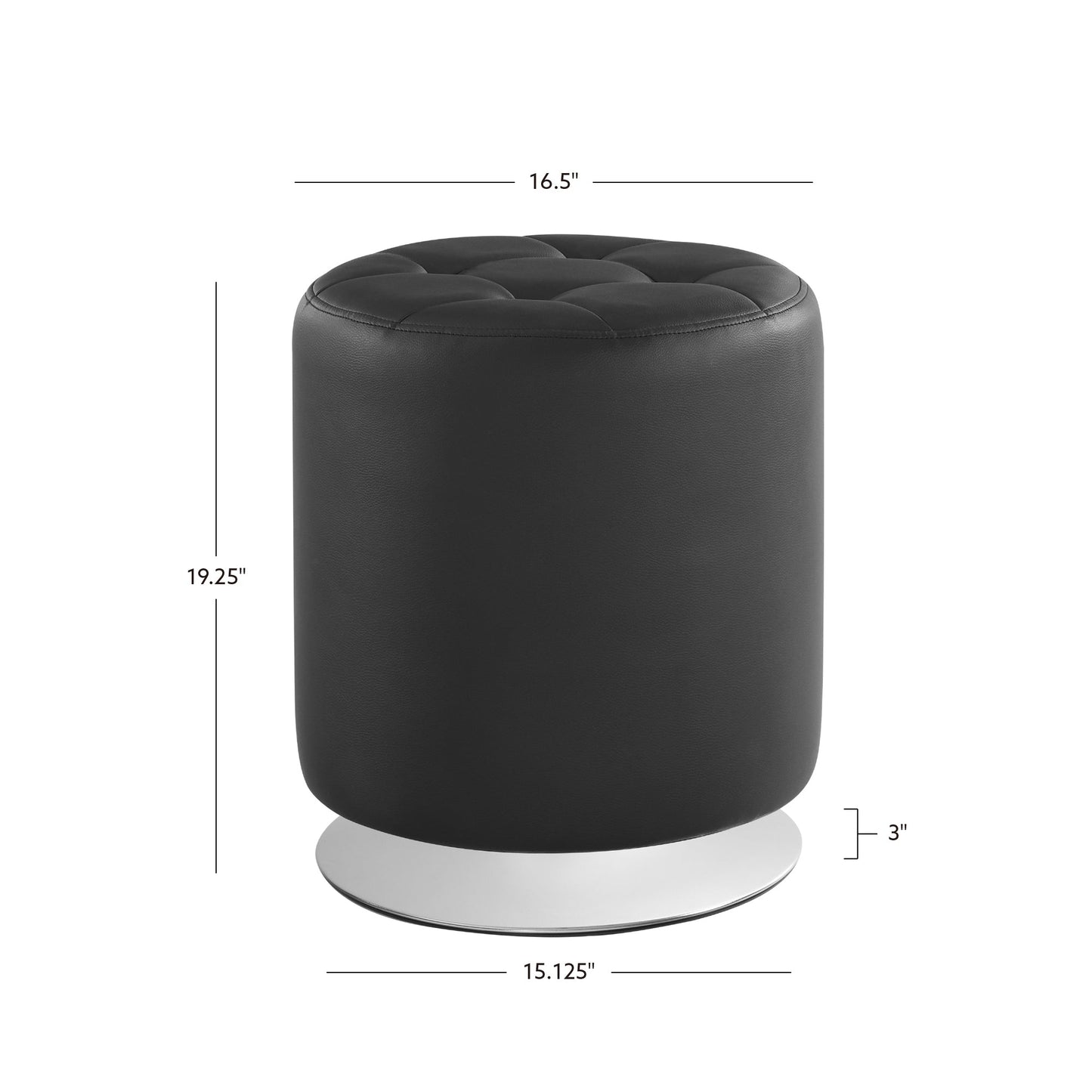 Pouf pivotant Saylor noir