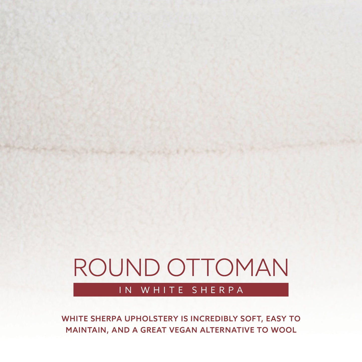 Pouf rond Kathy White Sherpa