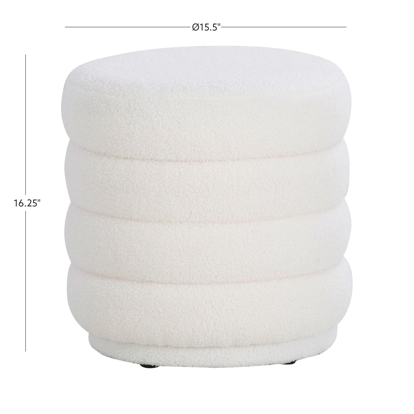 Pouf rond Kathy White Sherpa